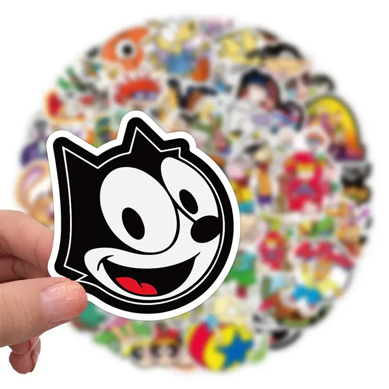 90s Cool Cartoon Stickers, Vinyl 50pcs