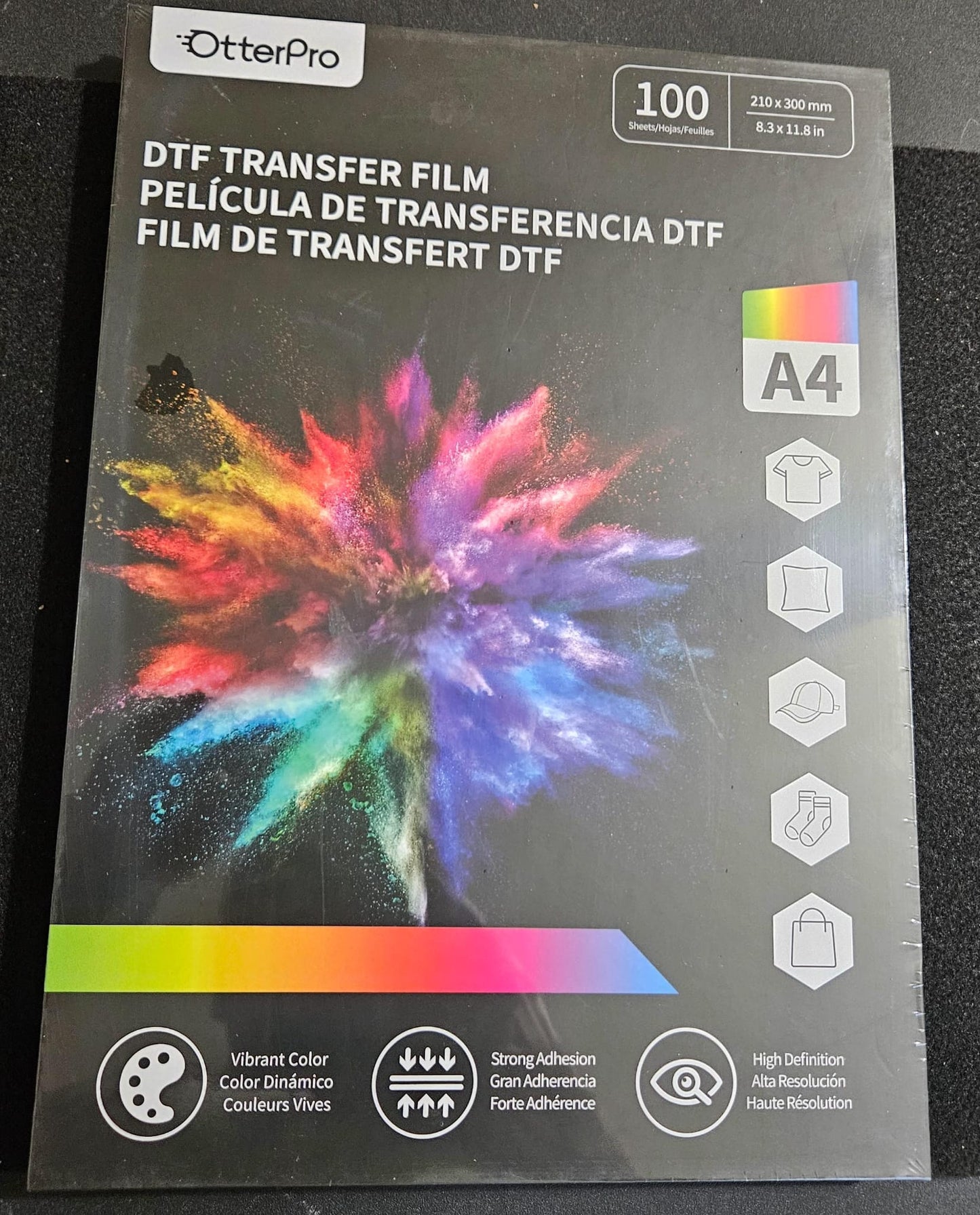 DTF Glitter Transfer Film Sheet A4 (Glitter Silver) 100 sheets