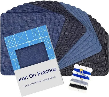 Iron on Patches - 3" by 4-1/4" 20 Pack (4 Assorted Colors) 1nos